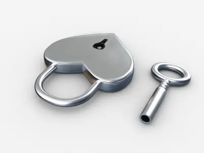 Heart lock 3D model purchase