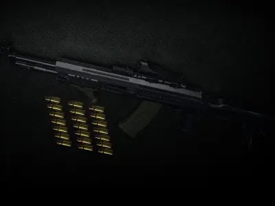 AKL 97 Rifle Low-poly 3D model