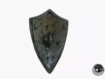 Metal old shield Low-poly 3D model