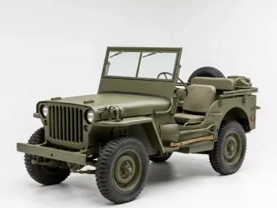 Willys MB Military Jeep Low-poly 3D model