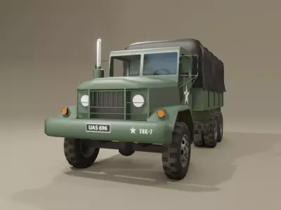 Old Military Truck - Caminhao Exercito Antigo Low-poly 3D model