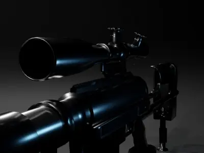 CheyTac M200 Intervention Sniper Rifle Low-poly 3D model