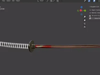 Katana sword - Game ready PBR weapon Low-poly 3D model