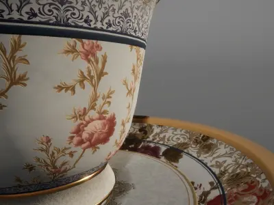 Vintage Tea Set - 4K PBR Low-poly 3D model