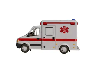 Modern Generic Ambulance Emergency Medical Response Vehicle 03 3D model