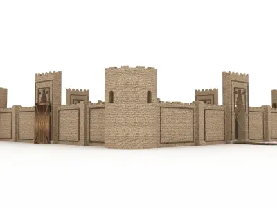 Game Old Castle Low-poly 3D model