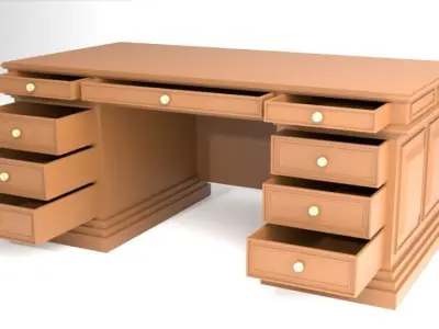 antique desk 3D model 3D model