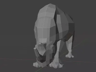 rhino low poly horse in polygons Low-poly 3D model