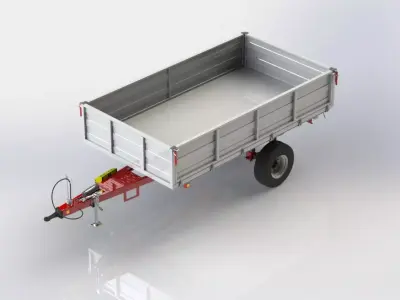 WG 0019 - One-axle trailer with springs 3D model