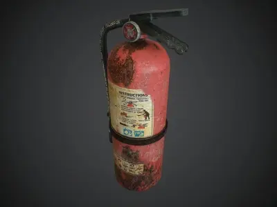 Old Fire Extinguisher Low-poly 3D model get