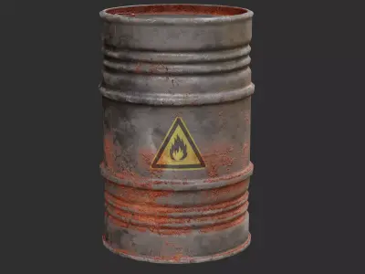 Metal Drum  Low-poly 3D model