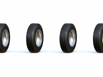 Wheels Collection set of tires 3D model
