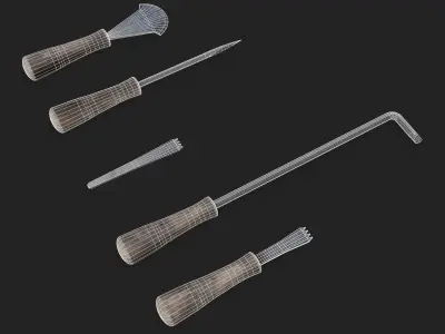 Leather Working Hand Tools Low-poly 3D model