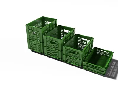 Food and Packaging Crate Bundle 3D model