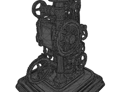 Intricate Steampunk Gear Engine Mechanism 3D model