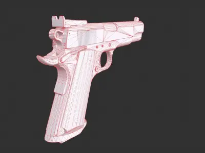 Colt 1911 Low-poly 3D model 3