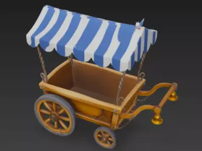 Pixar-Style 3D Cartoon Cart Model 3D model