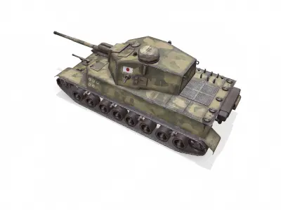Type 5 Chi-Ri Japan Medium Tank Low-poly PBR Low-poly 3D model