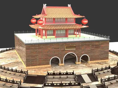 Chinese ancient house 3D model 11