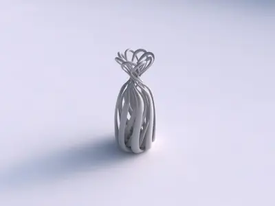 Vase double twisted with squeezed top part widened top 3D print model