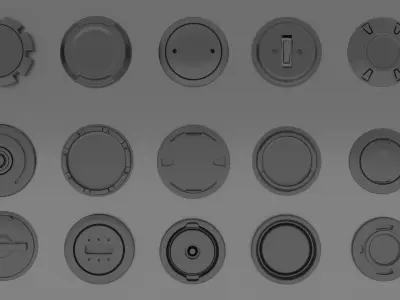 Hard Surface sci-fi kitbash Low High Poly Low-poly 3D model