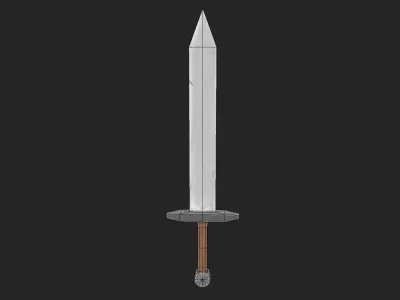 Sword Hand Painted Game Asset Free low-poly 3D model