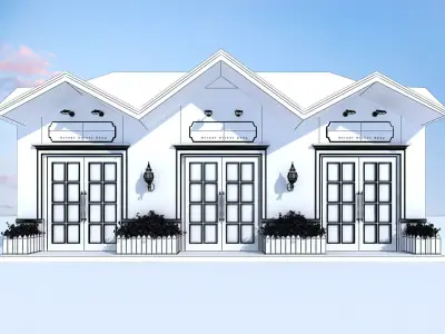 Street-front stores 3D model