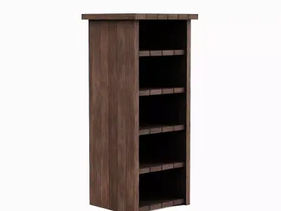 Medieval Tall Shelf 04 Low-poly 3D model