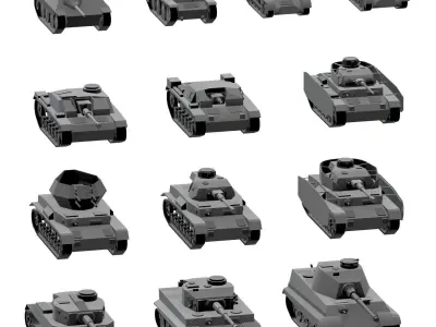 Lowpoly models of german tanks 3D model