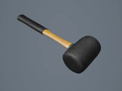 Rubber Hammer 01 Low-poly 3D model