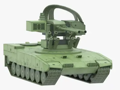 Self-Propelled Anti Aircraft Gun Vehicle Military Army Game Low-poly 3D model