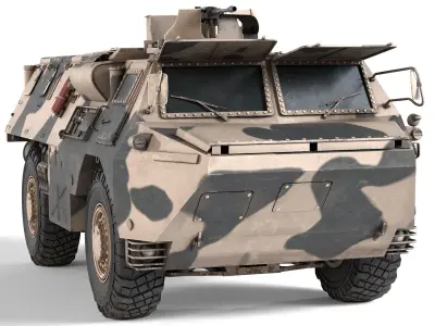 French VAB 4x4 APC Low-poly 3D model