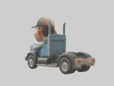 Cartoon Truck Driver model 3D model