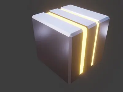 Sci-Fi Cube 3D Model Free low-poly 3D model