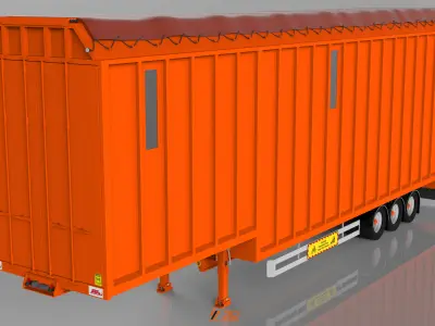 3D SDC Box Van Trailer  3D model