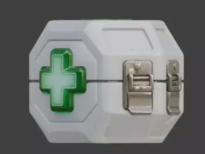 Stylized Sci-Fi Health Pack 3D Model Low-poly 3D model