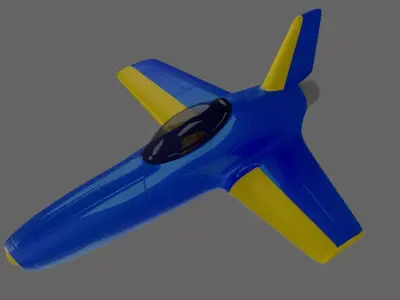 simple jet Low-poly 3D model