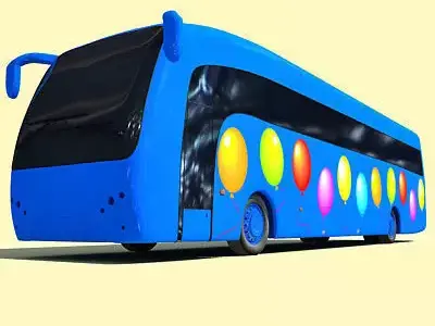 Blue Balloon Bus 6 3D model