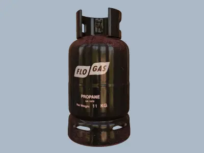 Gas Cylinder Black Low-poly 3D model