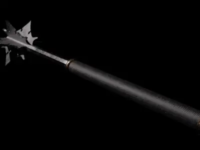 Medieval mace Low-poly 3D model 2