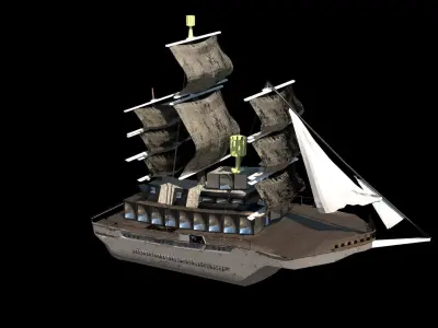 ships pirate ship Low-poly 3D model