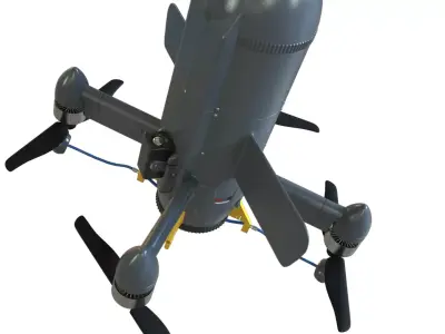 PBR Sting Counter-Drone Interceptor UAV Loitering Munition Low-poly 3D model