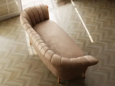Furniture Sofa Chaise Lounge Low-poly 3D model