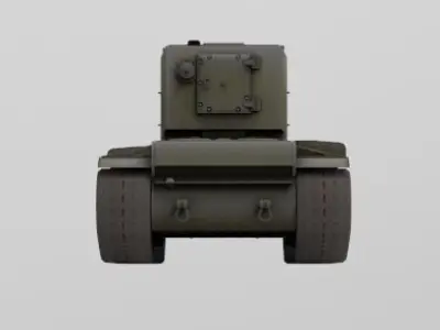 Low Poly Soviet KV-2 Tank Low-poly 3D model