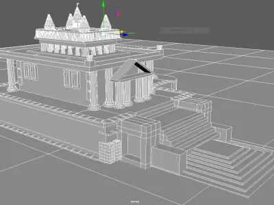 3D TEMPLE HD MODEL WITH MAYA SOFTWARE Low-poly 3D model