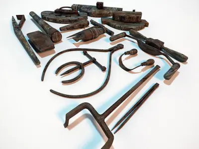 Assorted Coopers Tool Antique Hand Tools 3D model