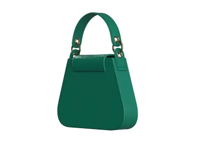 Green Leather Mini Hobo Bag 3D model