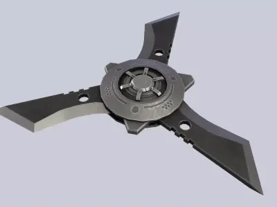 Scifi shuriken Low-poly 3D model