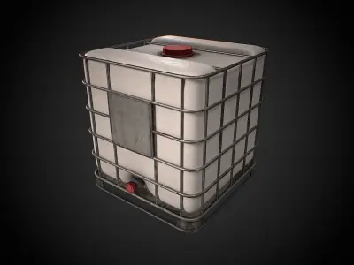 Caged IBC Tote Low-poly 3D model
