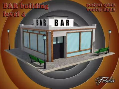 BAR level Low-poly 3D model 2